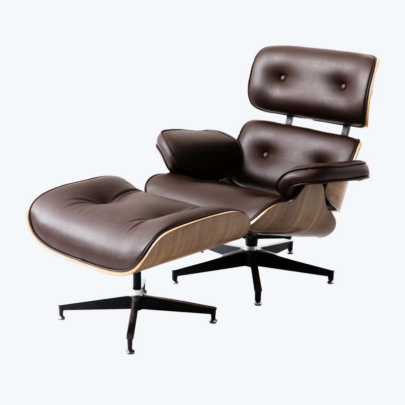 Scaun clasic eames lounge chair din lemn și pouf GK85