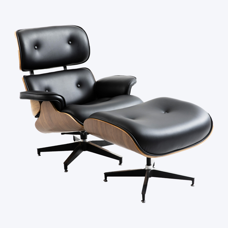 Scaun clasic eames lounge chair din lemn și pouf GK85